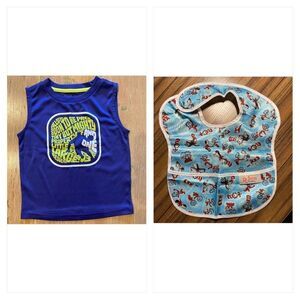 Boys Summer Tank Top Bundle, Dr. Seuss Bib. And1 Sleeveless Shirt 18M.